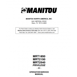 Manitou MRT 1850 - Manitou MRT 2150 - Manitou MRT 2540 PRIVILEGE - instrukcje serwisowe, DTR - service manuals